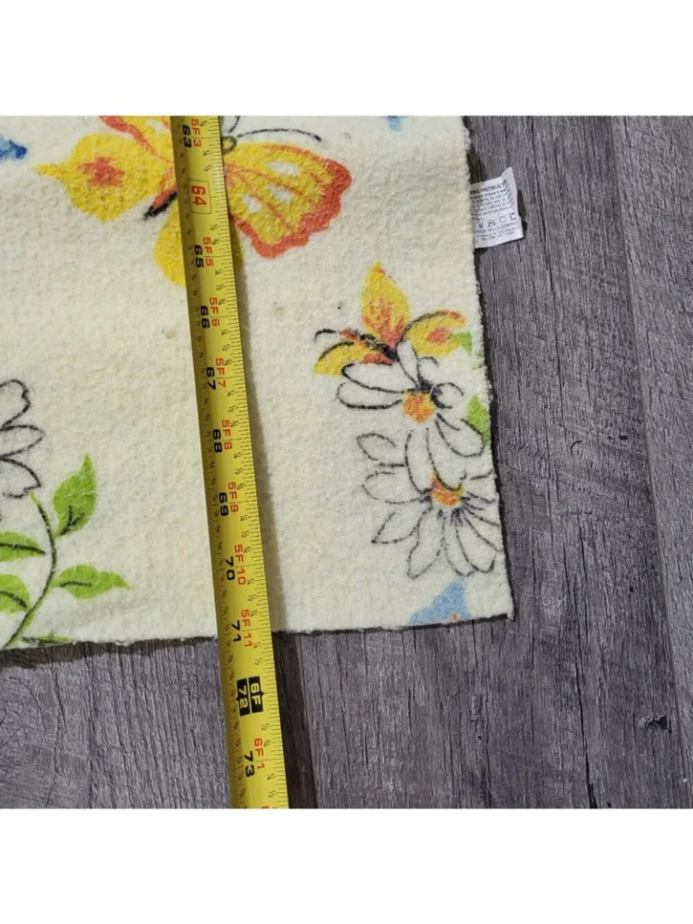 Vintage Cannon Mills Butterfly Blanket Twin Pale yellow Pilled Soft comfy